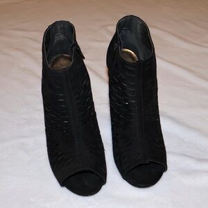 Madden Girl Black Peep-Toe Ankle Booties